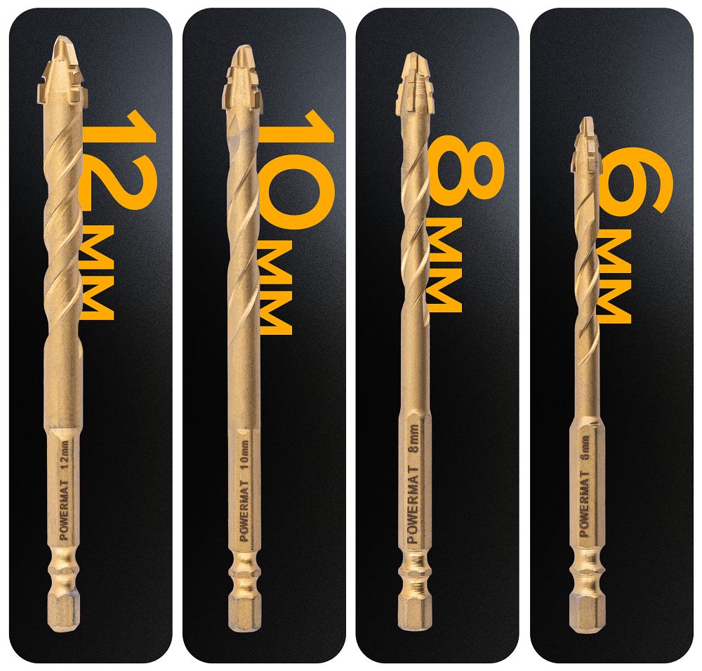 Set burghie pentru sticla PM-ZWSC-7T, 3-12 mm, 7 bucati, Powermat PM1462