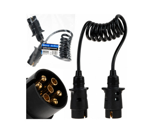 Cablu prelungitor spiralat pentru remorca, 1,5 m 7 pini 12V, Geko G02313
