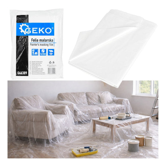 Folie de protectie groasa pentru vopsit 4 x 5 m, Geko G66389
