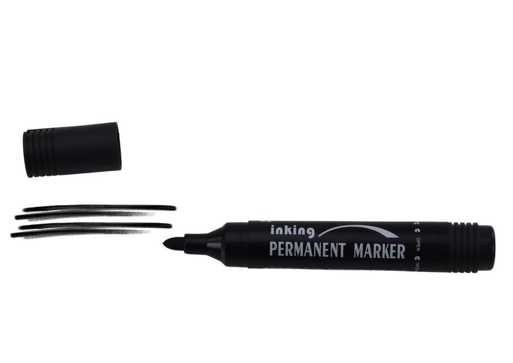 Set markere permanente negre, 13 x 10 x 4 cm, Lean 20726