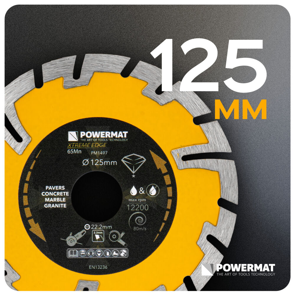 Disc diamantat segmentat PM-TDCS-1254T, 125 mm, Powermat PM1497