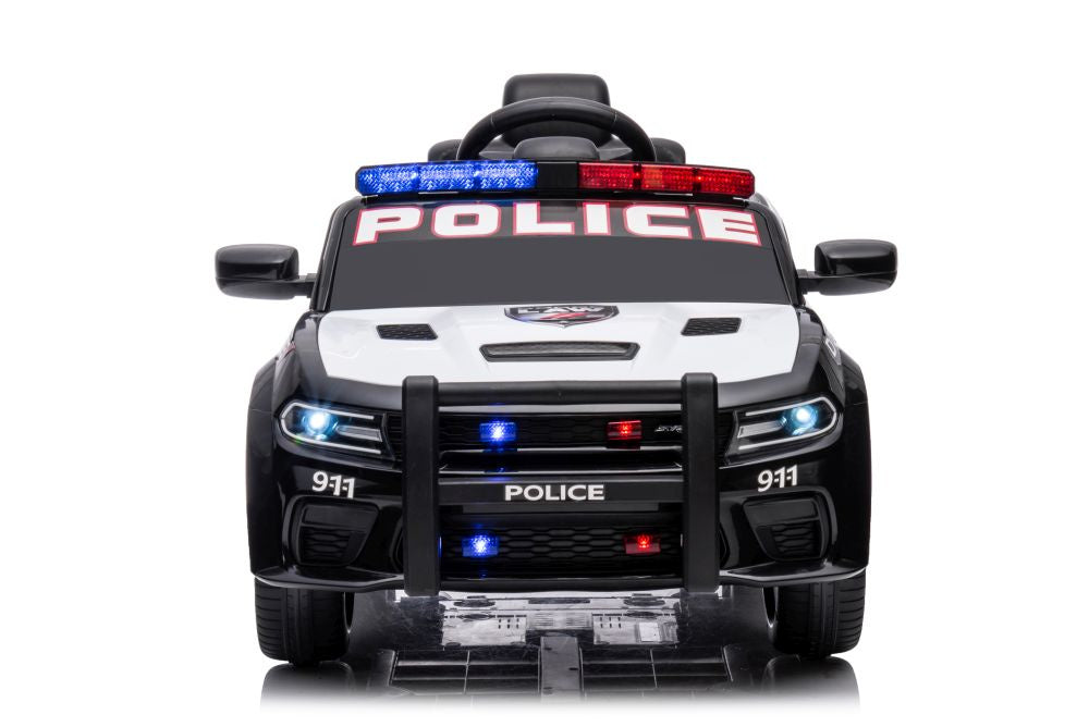 Masina de politie Dodge Charger, alb / negru, 107.5 x 56.5 x 33 cm, Lean 20011