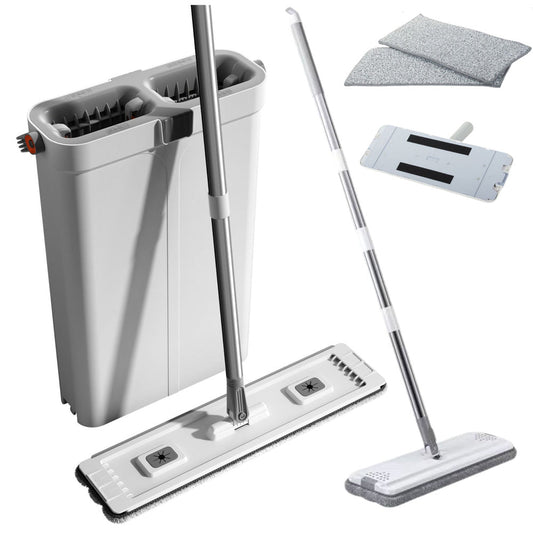 Set mop cu galeata si rezerve pentru mop din microfibra, Lean 24879
