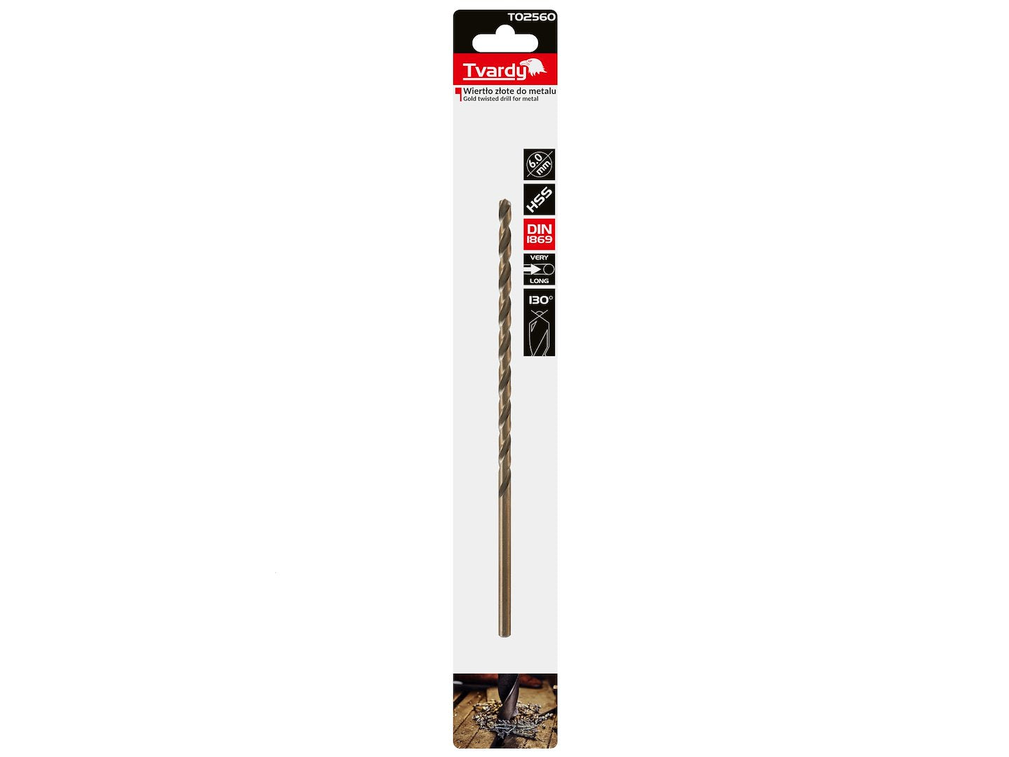 Burghiu HSS pentru metal 6 x 205 mm DIN1869, Tvardy T02560