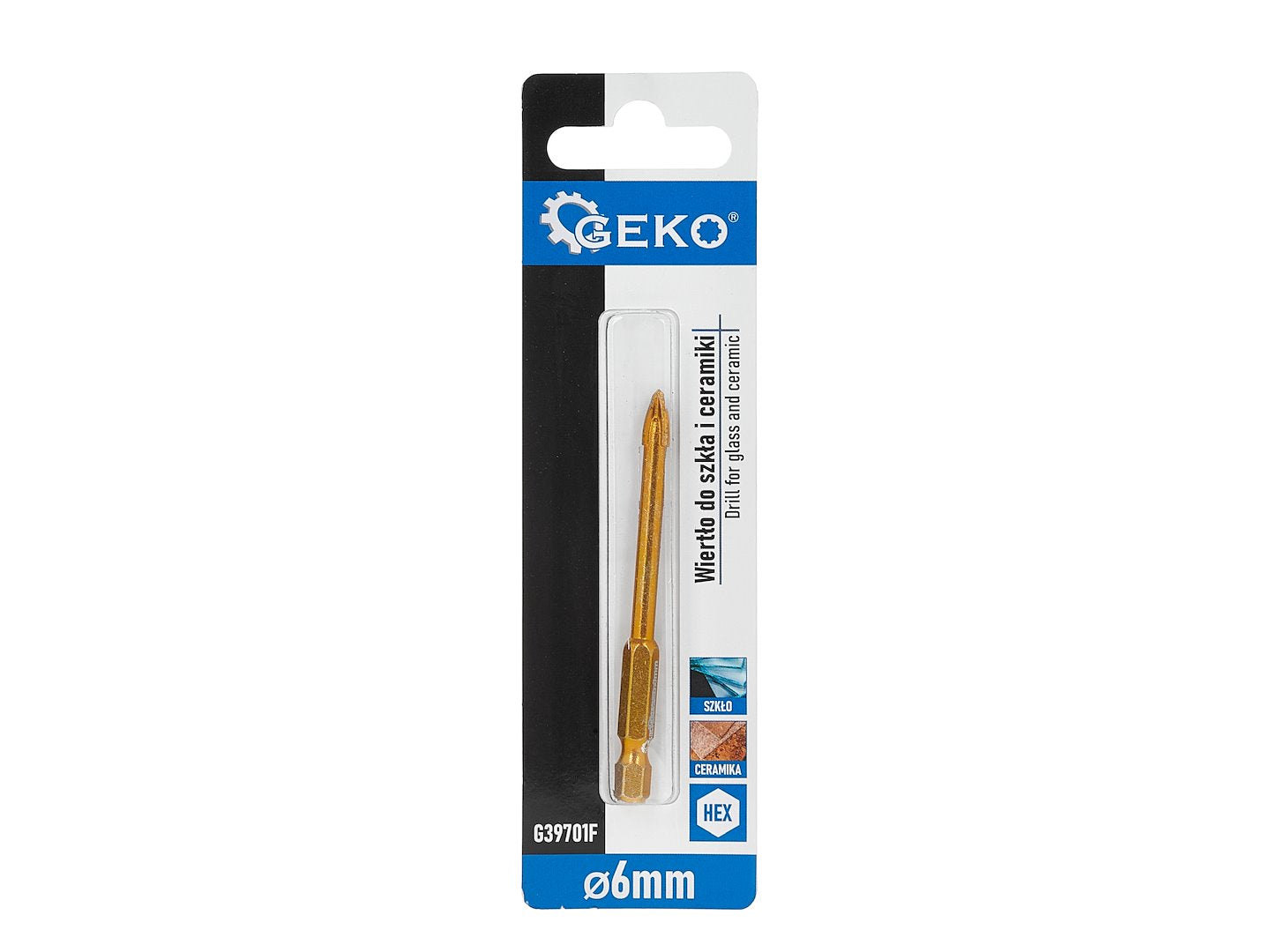 Burghiu pentru sticla si ceramica HEX, 6 mm, Geko G39701F