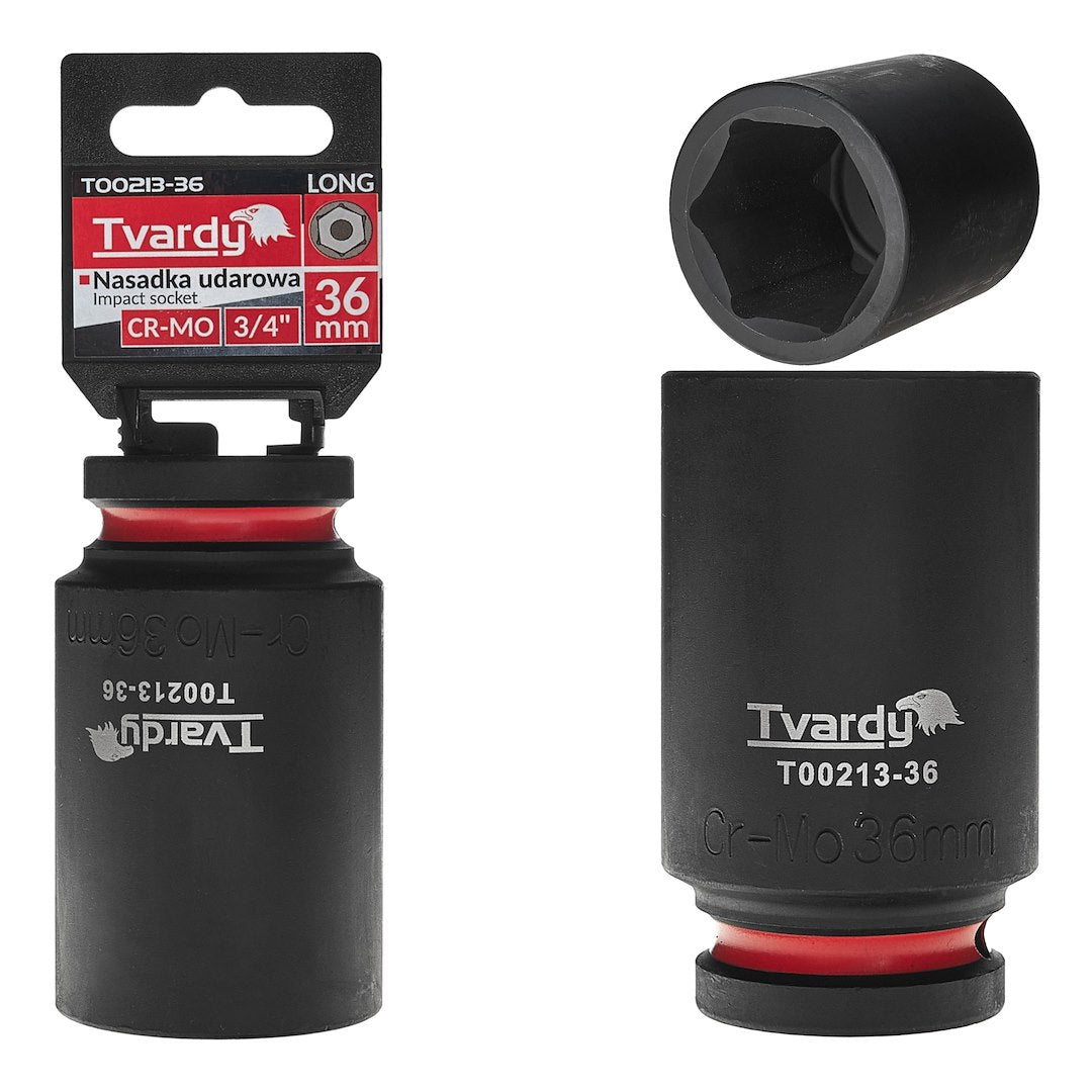 Cheie tubulara de impact in 6 puncte 3 / 4", 36 mm, Cr-Mo, Tvardy T00213-36