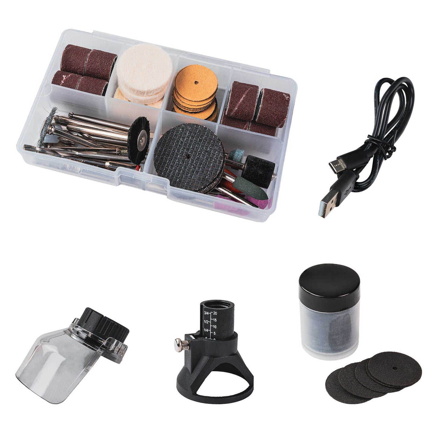 Set mini polizor drept RD-CMG16 8 V 2 Ah 127 accesorii, Raider 044116