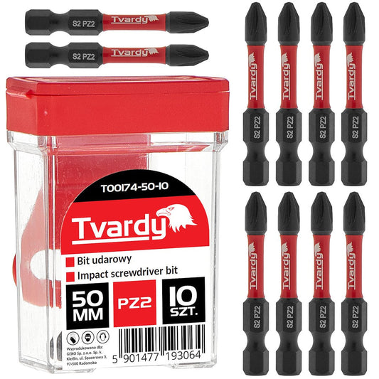 Set biti de impact PZ2, 50 mm S2, 10 bucati, Tvardy T00174-50-10