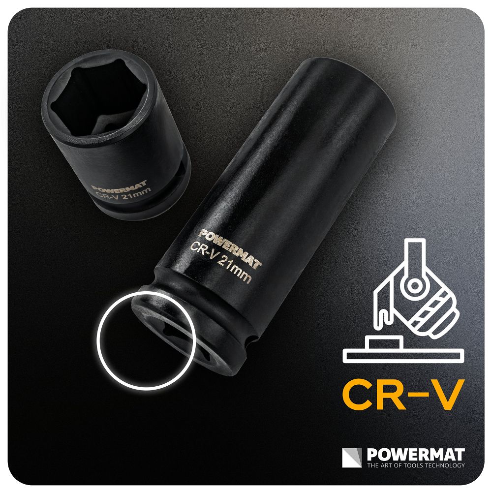 Set chei tubulare de impact PM-ZNU-832, 8-32 mm, 1 / 2", 35 bucati, Powermat PM1380