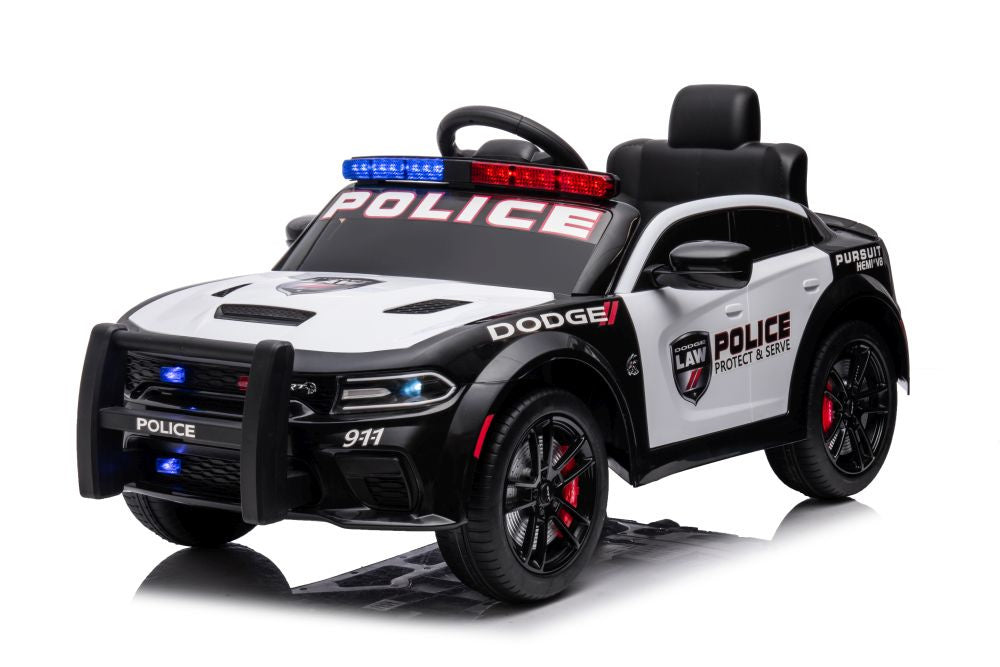 Masina de politie Dodge Charger, alb / negru, 107.5 x 56.5 x 33 cm, Lean 20011