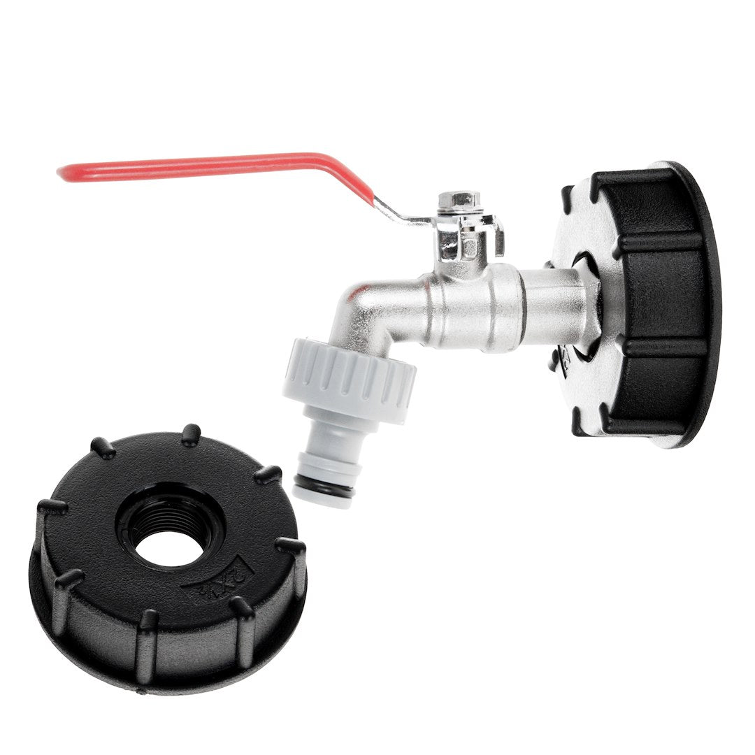 Set adaptor IBC S60 x 6, robinet 1 / 2" cu iesire la GZ 3 / 4" si cuplaj furtun, Geko G70183