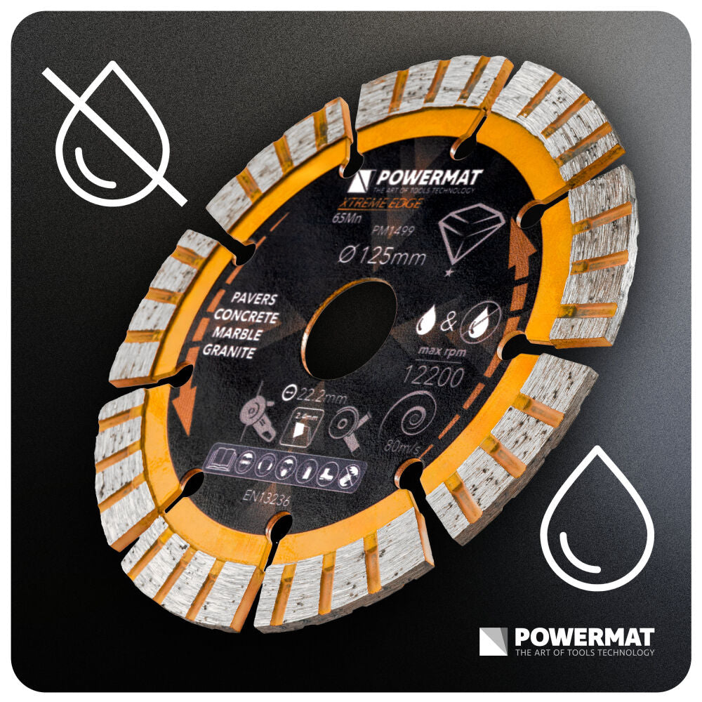 Disc diamantat segmentat PM-TDCS-1255T, 125 mm, Powermat PM1499