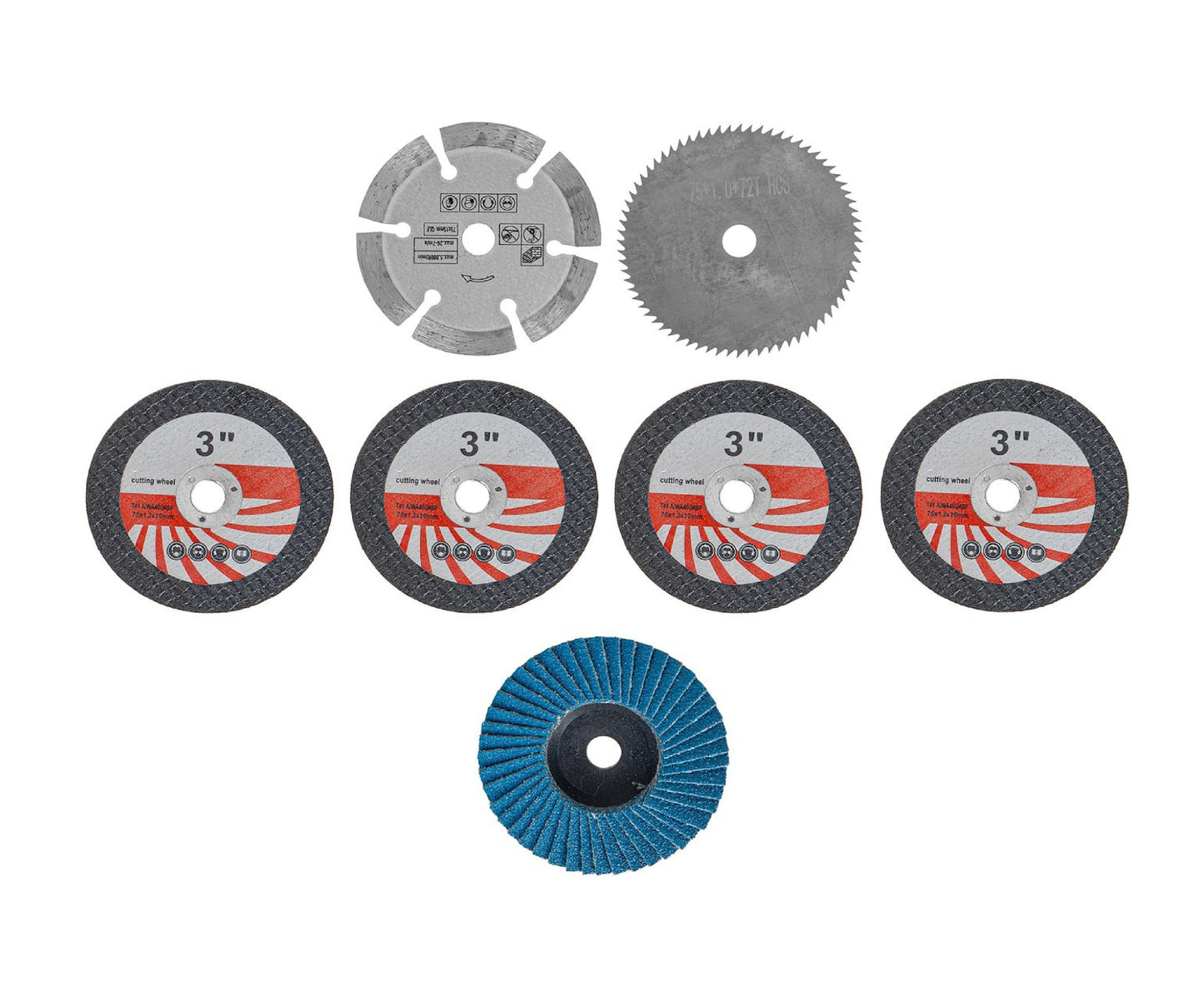 Set discuri pentru mini polizor unghiular, 76 mm, 7 bucati, Geko G80654A