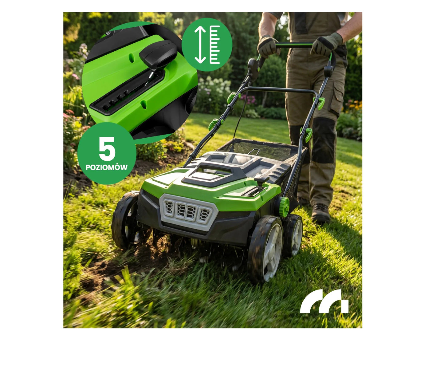 Aerator / Scarificator 2 in 1, latime de lucru 38 cm, 45 l, MalTec 113738