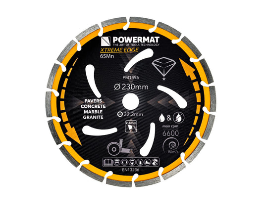 Disc diamantat segmentat PM-TDCS-2302T, 230 mm, Powermat PM1496