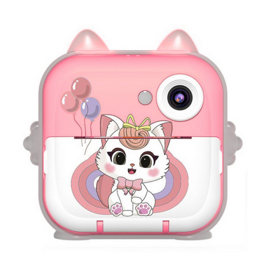 Aparat foto instantaneu pentru copii cu imprimanta termica, roz, Lean 21291