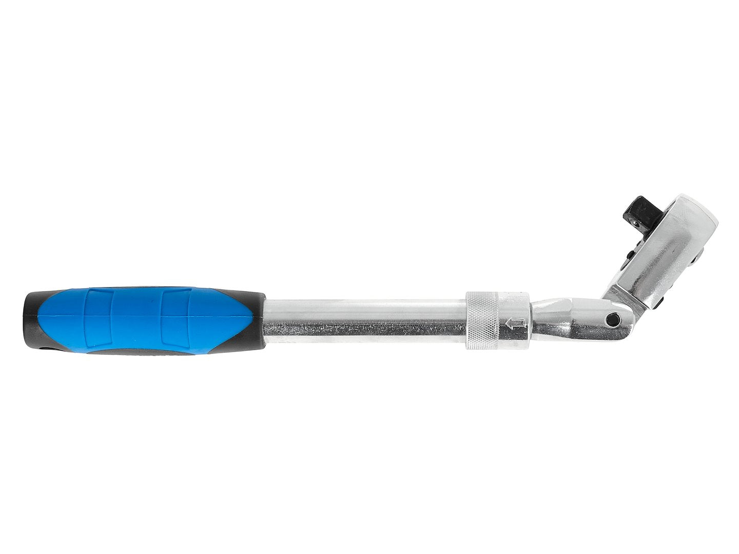 Cheie cu clichet cu cap flexibil si maner telescopic, 3 / 8", 285-375 mm, 72 T, Cr-V, Geko G10129