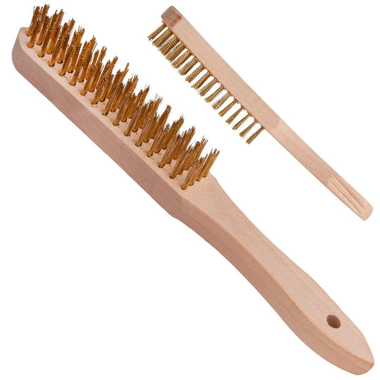 Perie pentru indepartarea ruginii, maner din lemn, 4 randuri de peri de sarma, Geko G00731