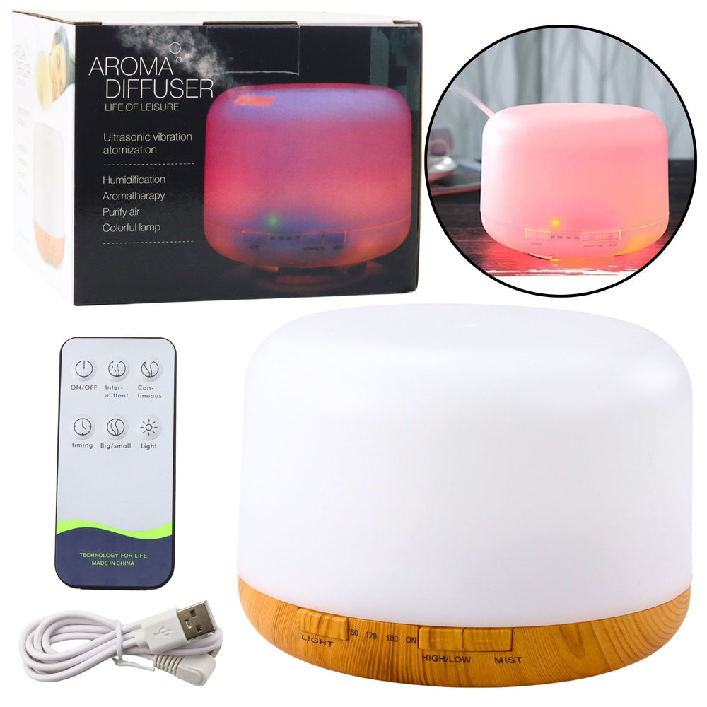 Umidificator de aer cu difuzor aromaterapie, lumina de veghe LED, 15 W, 300 ml, Lean 26786