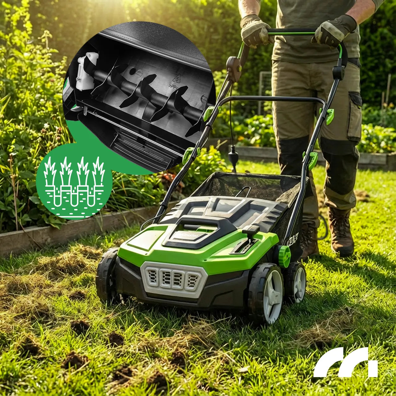 Aerator / Scarificator 2 in 1, latime de lucru 38 cm, 45 l, MalTec 113738