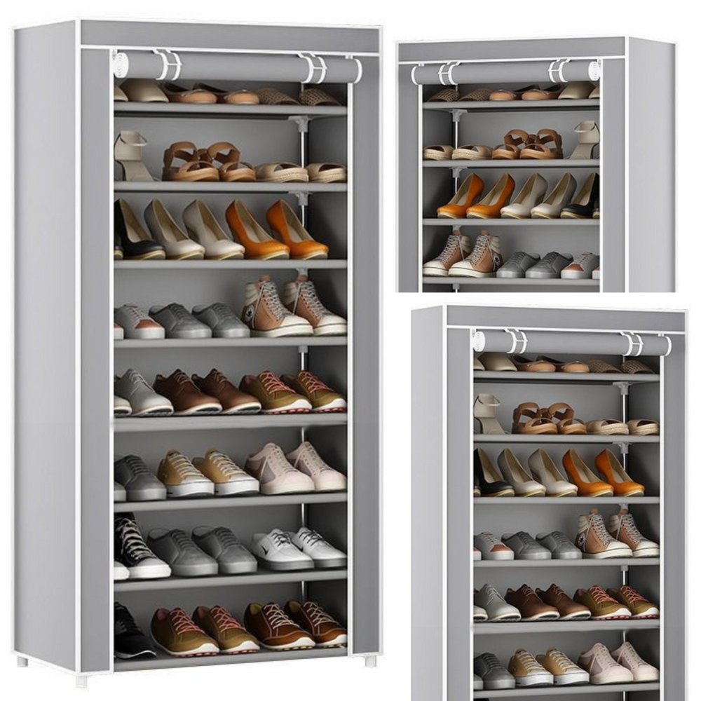 Dulap pentru pantofi, 40 perechi, gri, 140 x 60 x 30 cm, Lean 20809