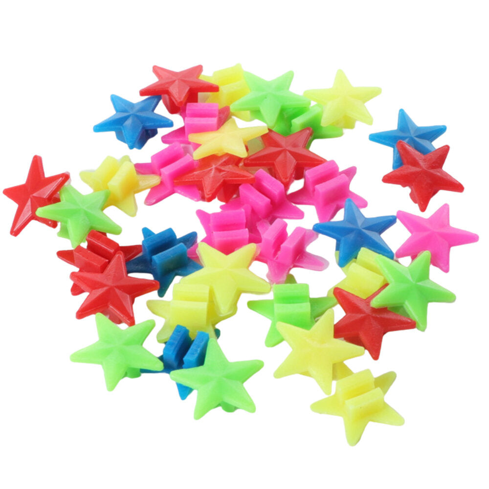 Set margele pentru spite bicicleta, stele colorate, 2 cm, 35 bucati, Lean 25201