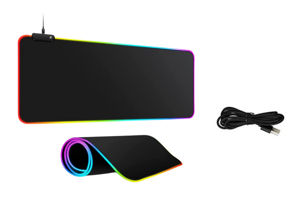 Pad pentru tastatura si mouse LED, 40 x 90 cm, Lean 20746