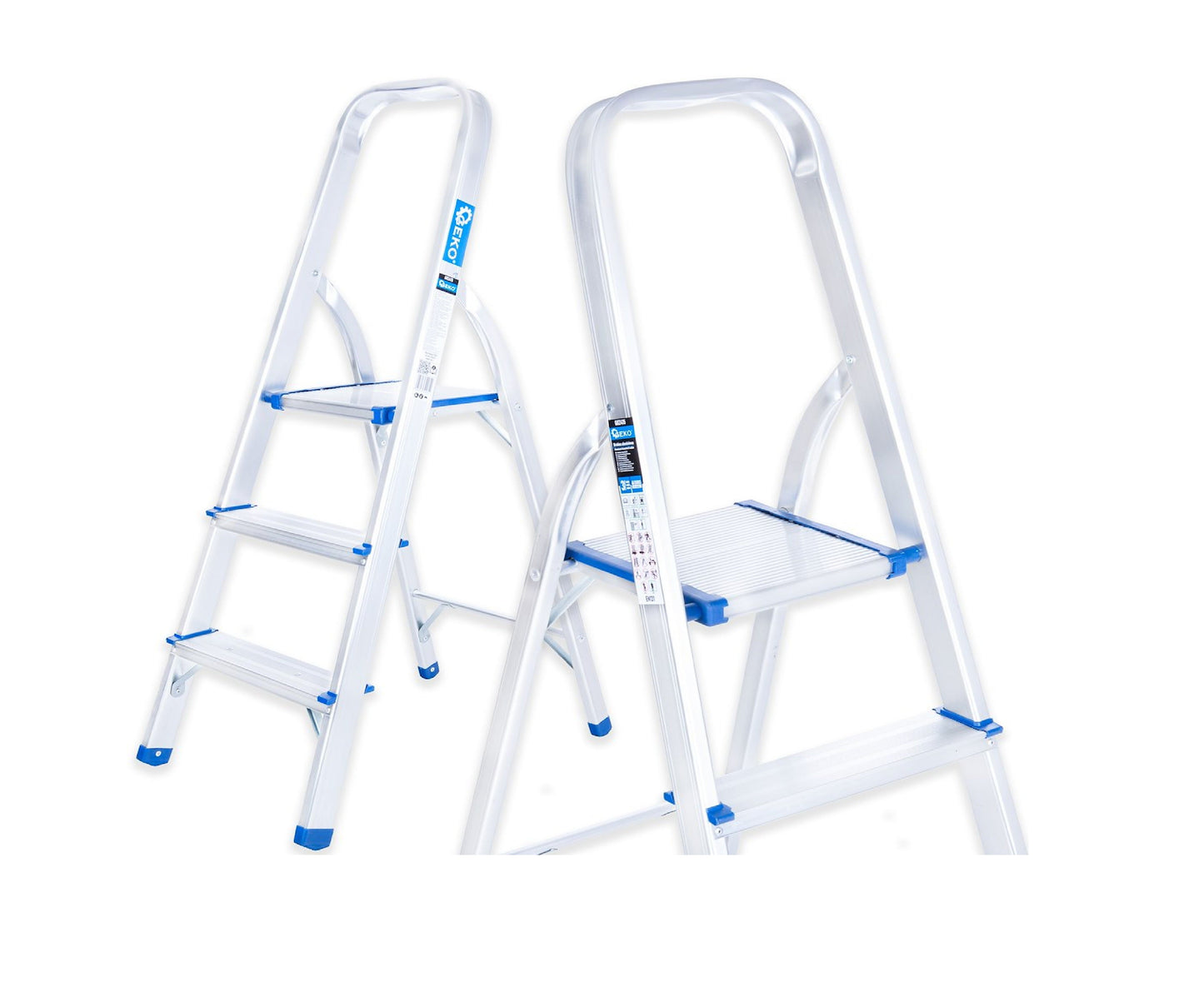 Scara pliabila din aluminiu cu 3 trepte, inaltime de lucru 2.54 m, capacitate maxima 150 kg, Geko G02415