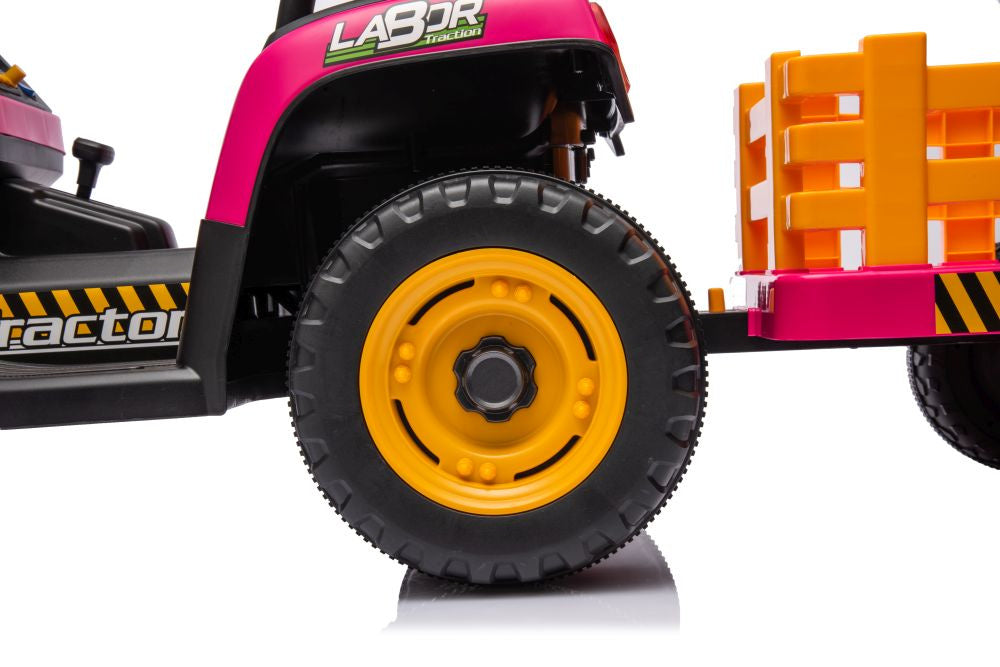 Tractoras electric cu baterie BBH-030, roz, Lean 19780