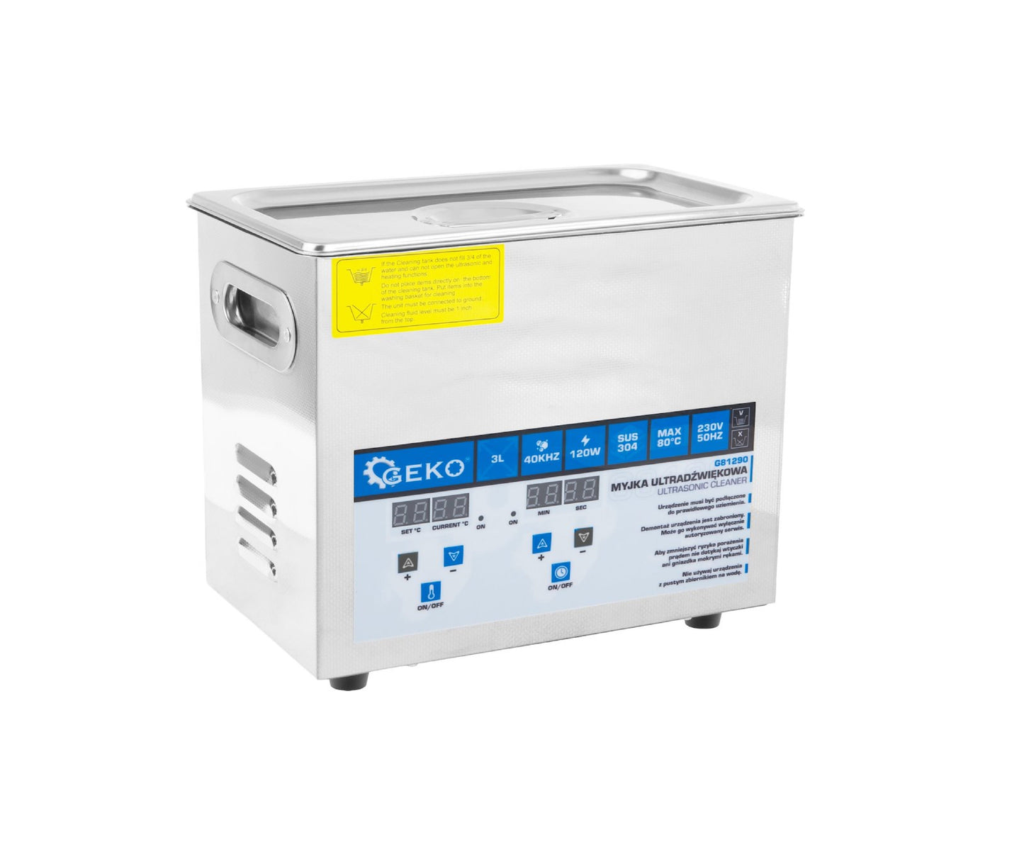 Aparat de curatare cu ultrasunete, 120 W, capacitate 3 l, Geko G81290