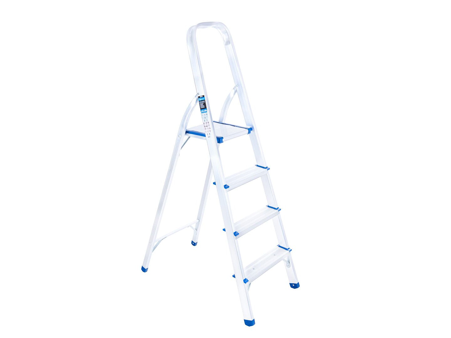 Scara pliabila din aluminiu cu 4 trepte, inaltime de lucru 2.75 m, capacitate maxima 150 kg, Geko G02416