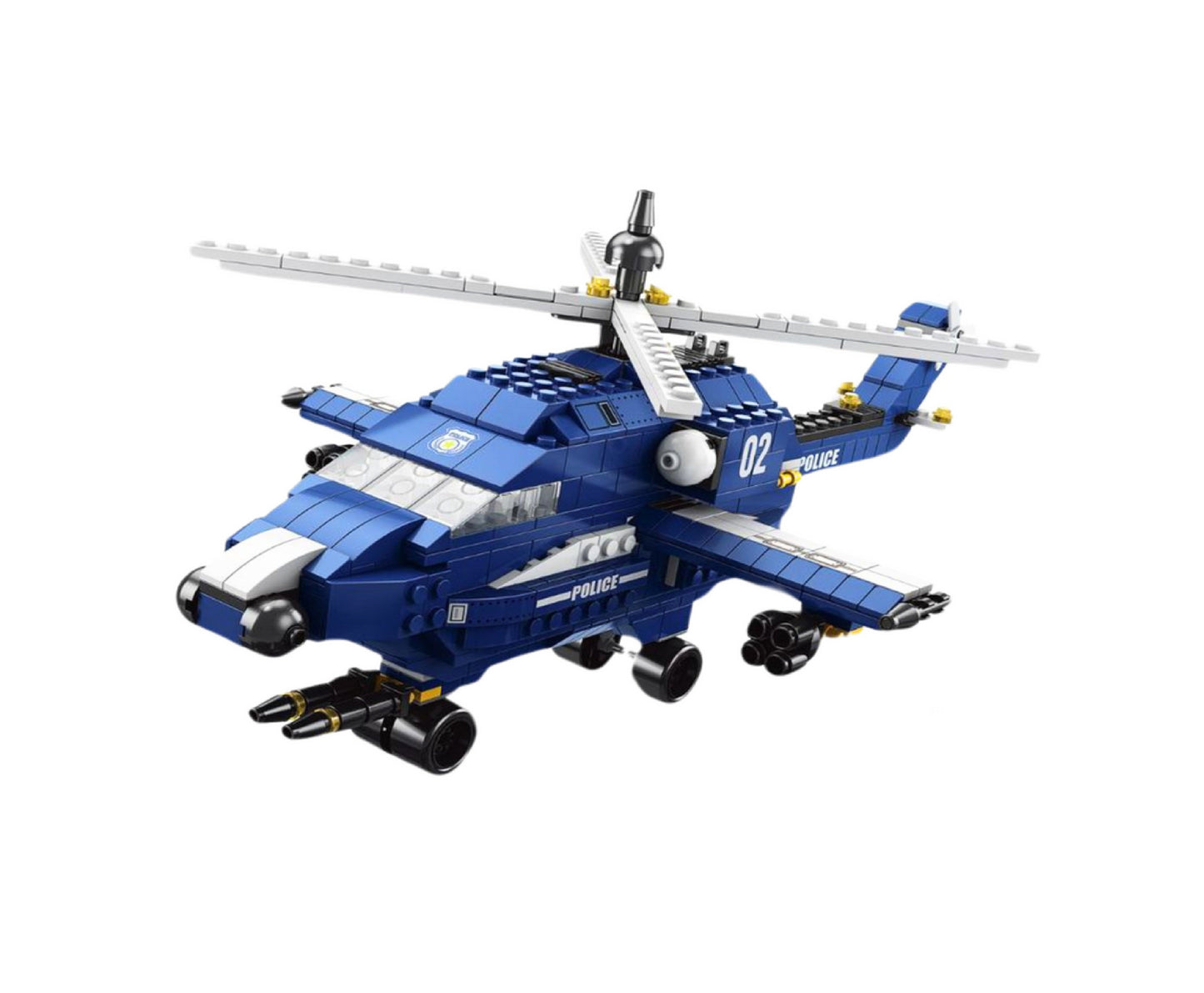 Set de constructie Elicopter de politie 6 in 1, 28 x 28 x 6 cm, 1000 piese, Lean 18322