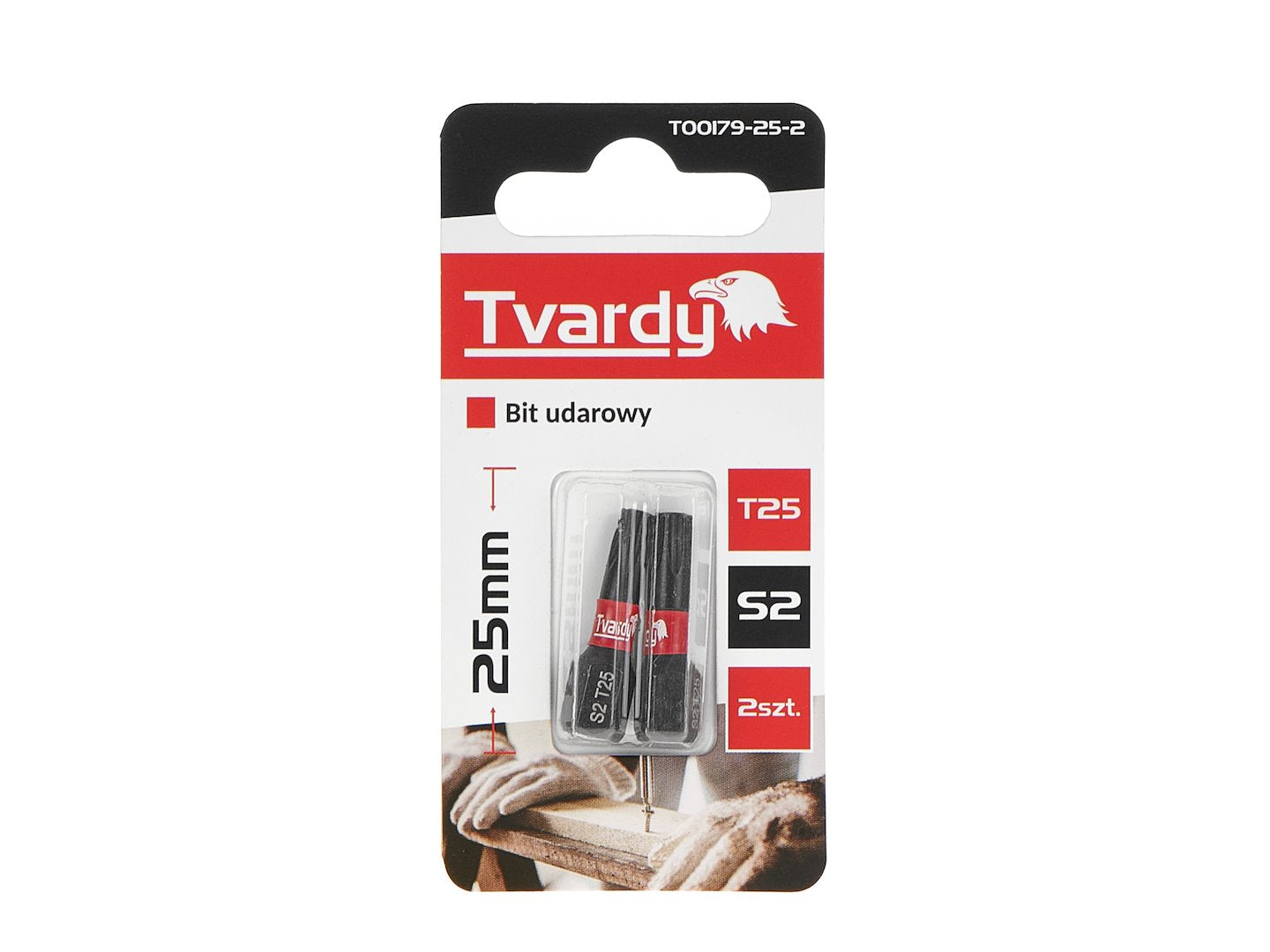 Set biti de impact T25, 25 mm S2, 2 bucati, Tvardy T00179-25-2