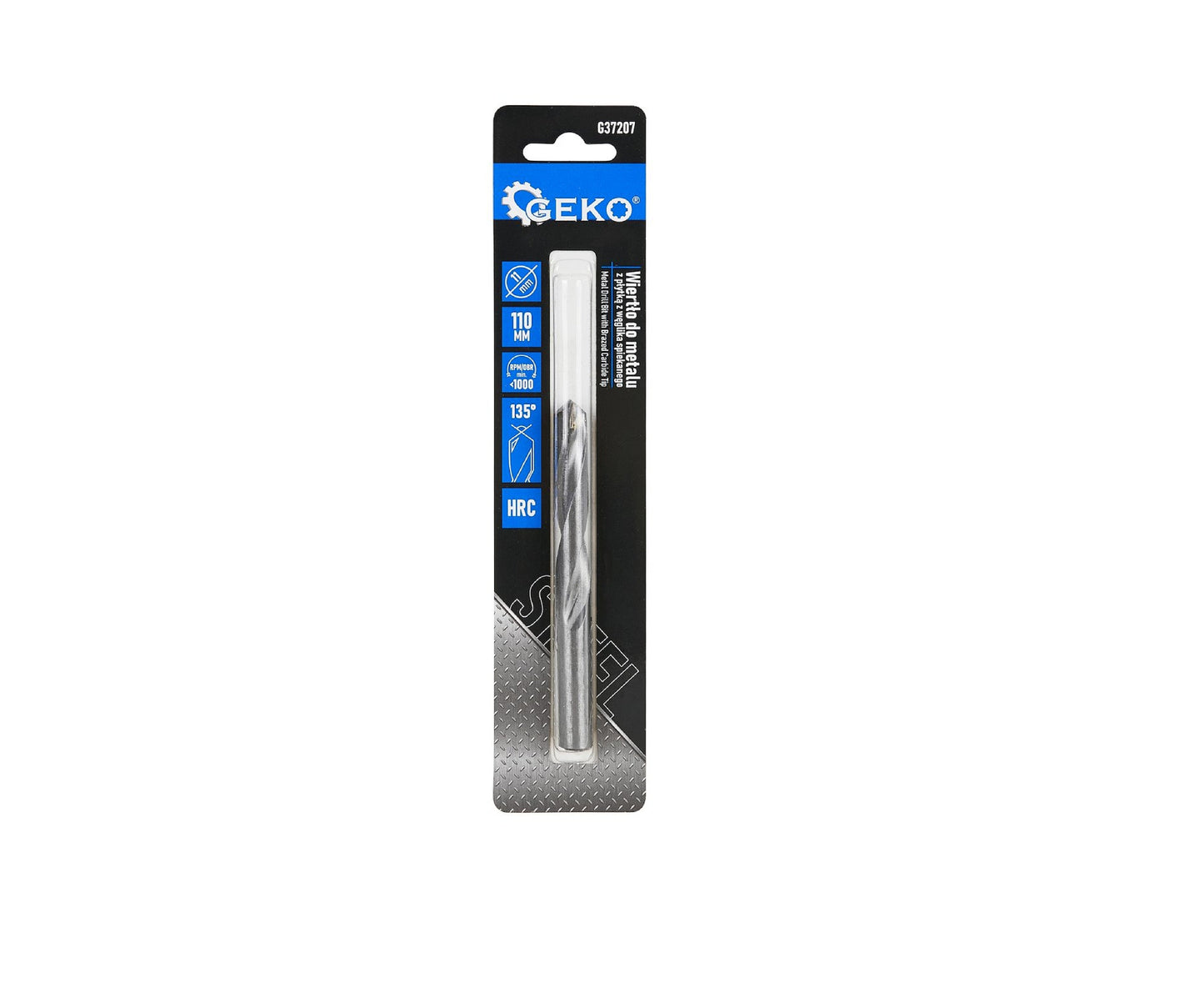 Burghiu pentru metal cu insertie de carbura, 11 x 110 mm, Geko G37207