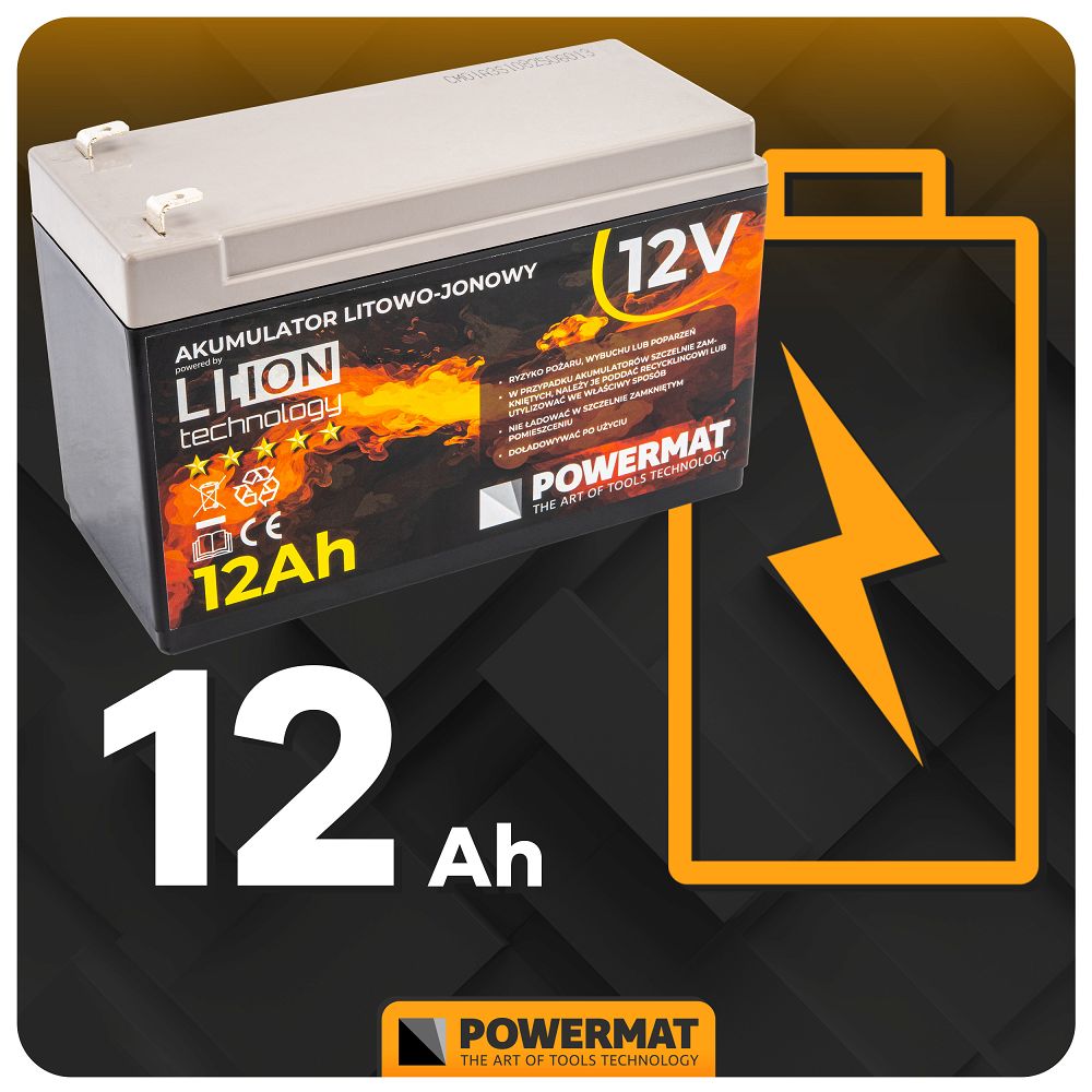 Acumulator Li-Ion PM-AKLJ-12V12AM, 12 V, 12 Ah, Powermat PM1517
