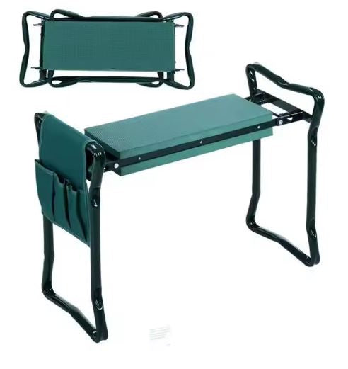 Scaun pliabil de gradina cu genunchiere si trusa de scule 3 in 1, Lean 26613