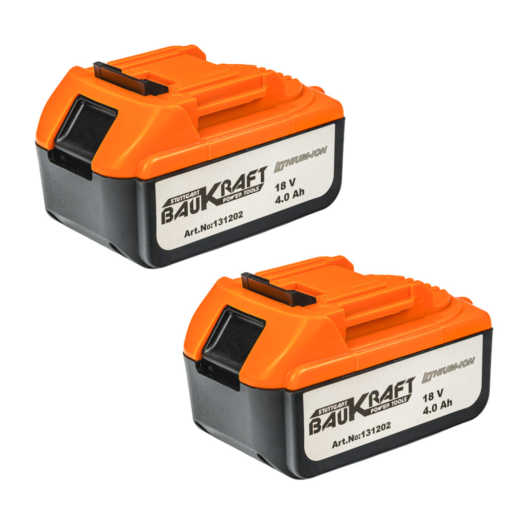Set polizor, cheie, masina de gaurit cu acumulator BK-3-1, 18V 2x4Ah, Baukraft 030614