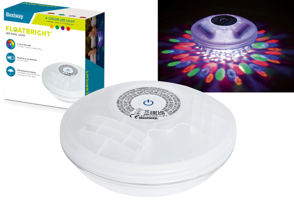 Lampa plutitoare cu LED pentru piscina, 14 cm, 4 culori, Bestway 17003