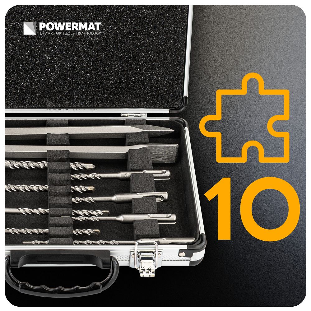 Set burghie si dalti PM-ZWD-10T, 10 bucati, Powermat PM1487