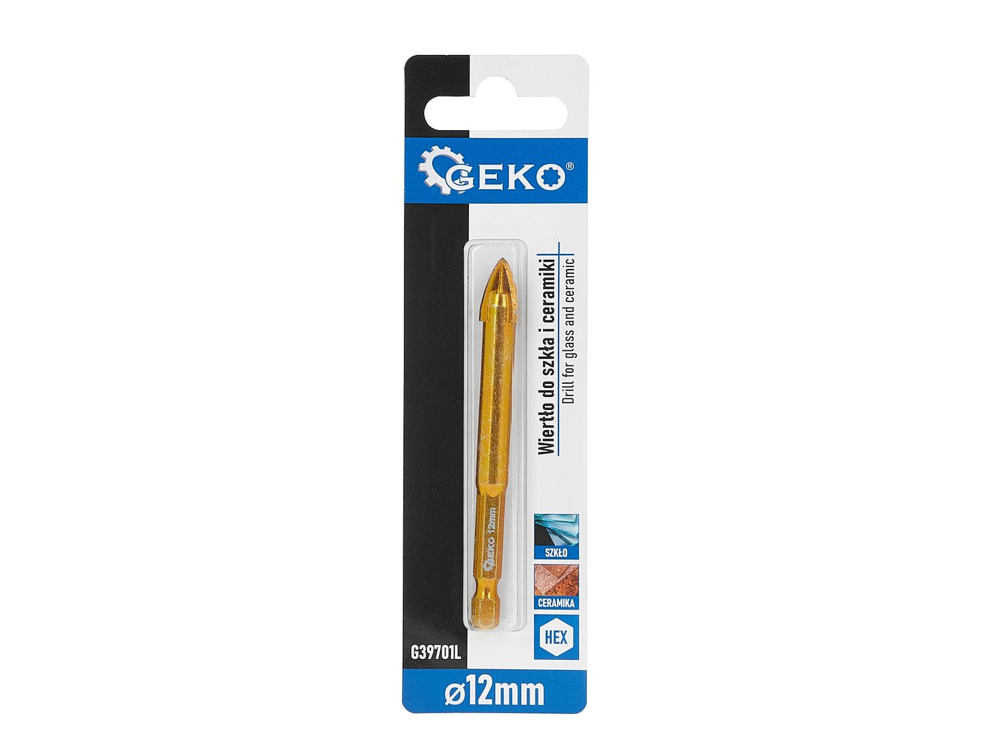 Burghiu pentru sticla si ceramica HEX, 12 mm, Geko G39701L