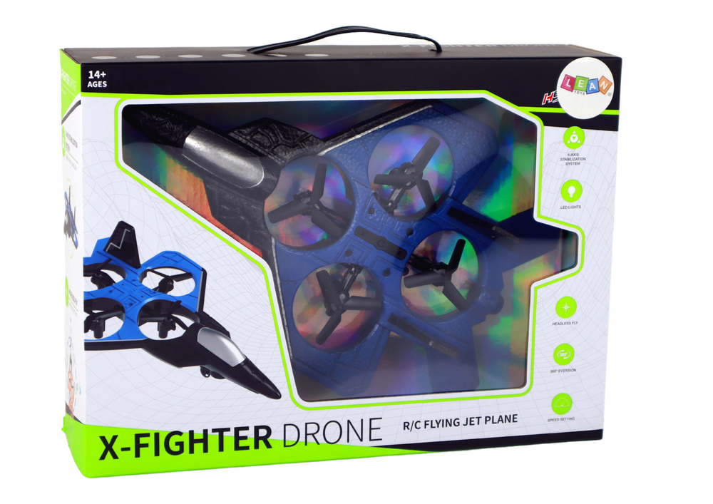 Drona de jucarie RC Blue Fighter cu telecomanda, Lean 16082