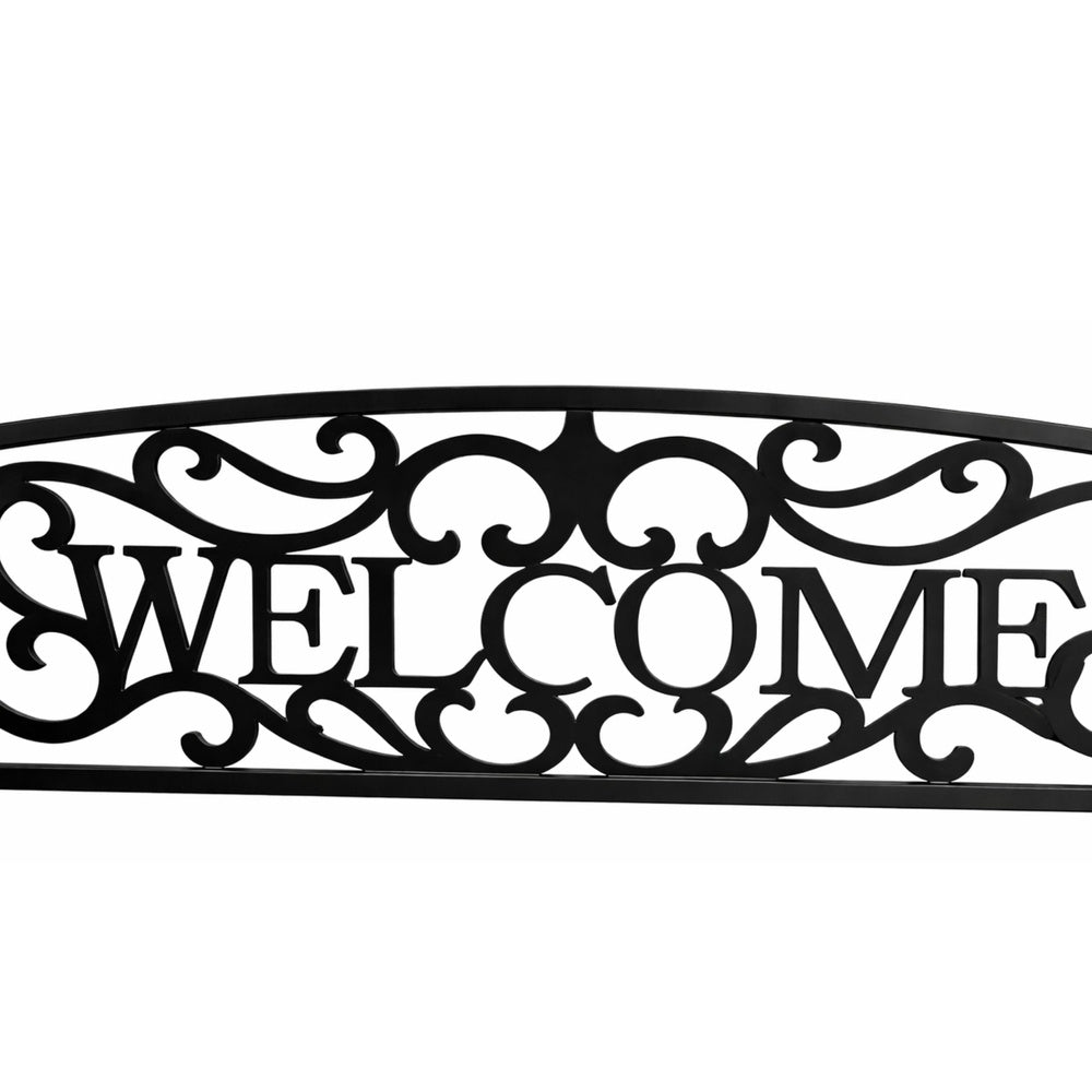 Banca pentru terasa cu spatar metalic Welcome, negru, 127 cm, Lean 29322