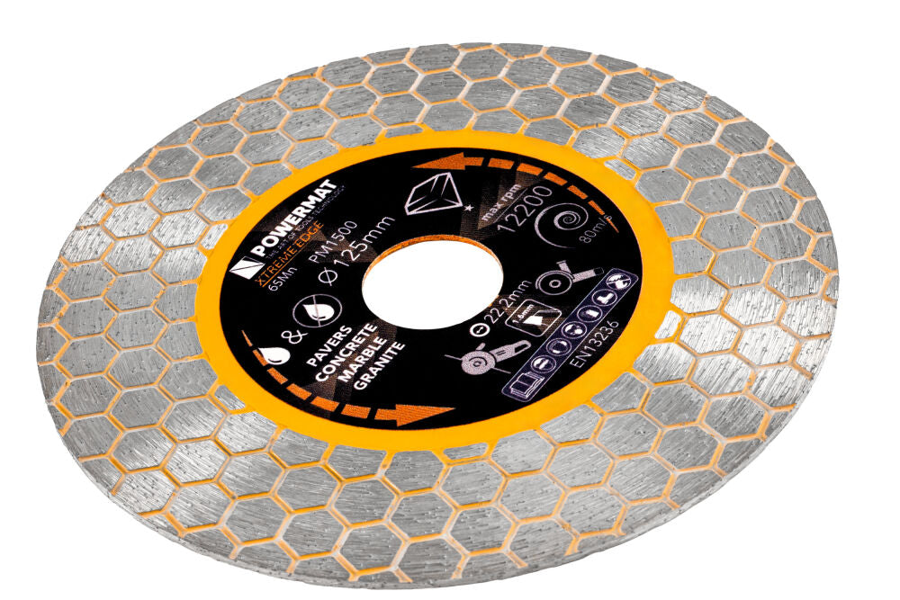 Disc diamantat hexagonal pentru ceramica PM-TDCS-1256T, 125 mm, Powermat PM1500