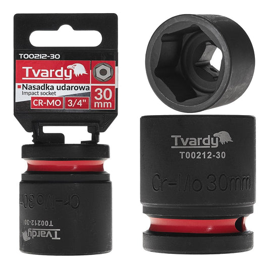 Cheie tubulara de impact in 6 puncte 3 / 4", 30 mm, Cr-Mo, Tvardy T00212-30