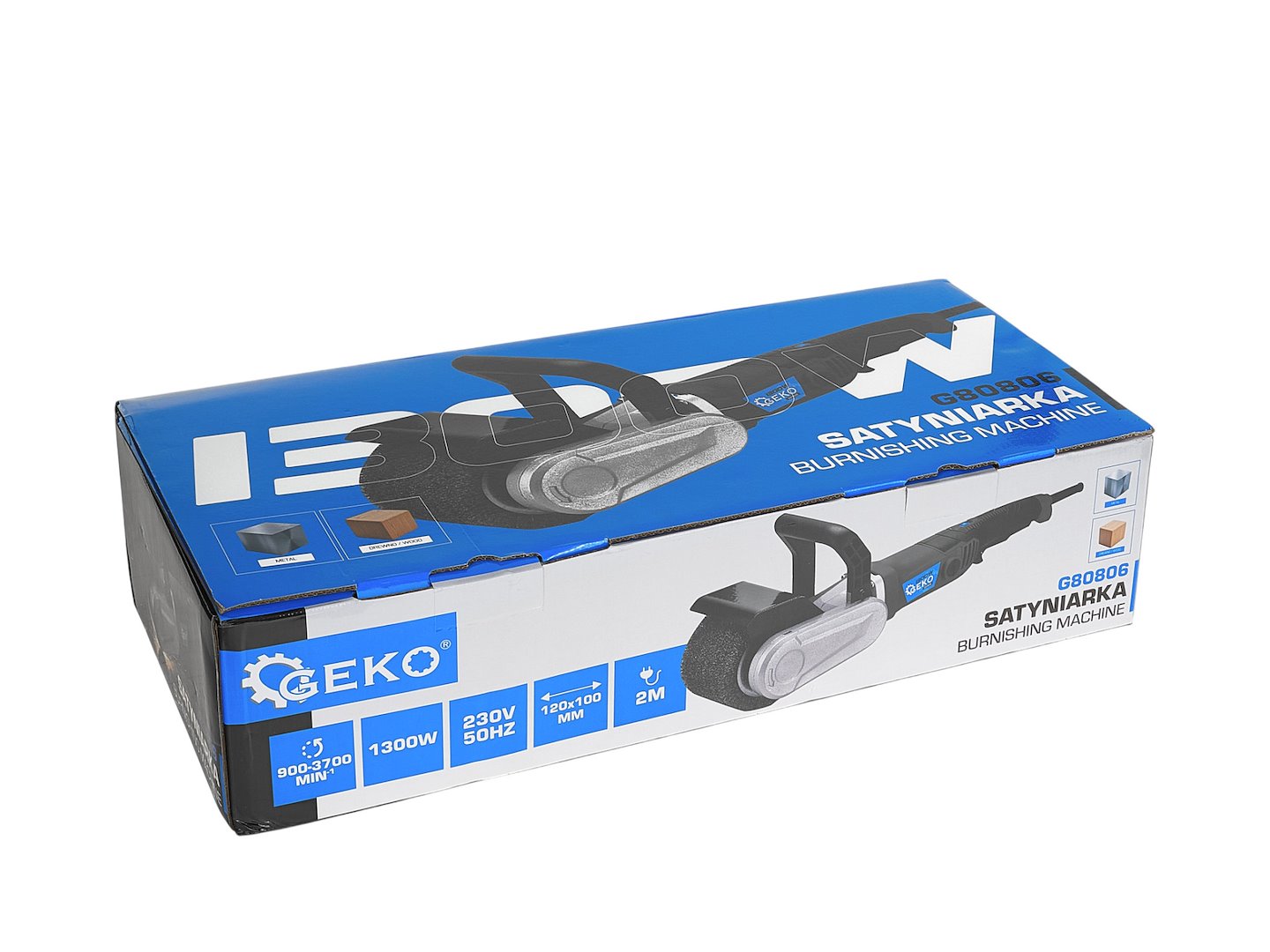 Masina electrica de satinat pentru lemn si metal, reglaj electronic al turatiei, rola 100 x 120 mm, Geko G80806