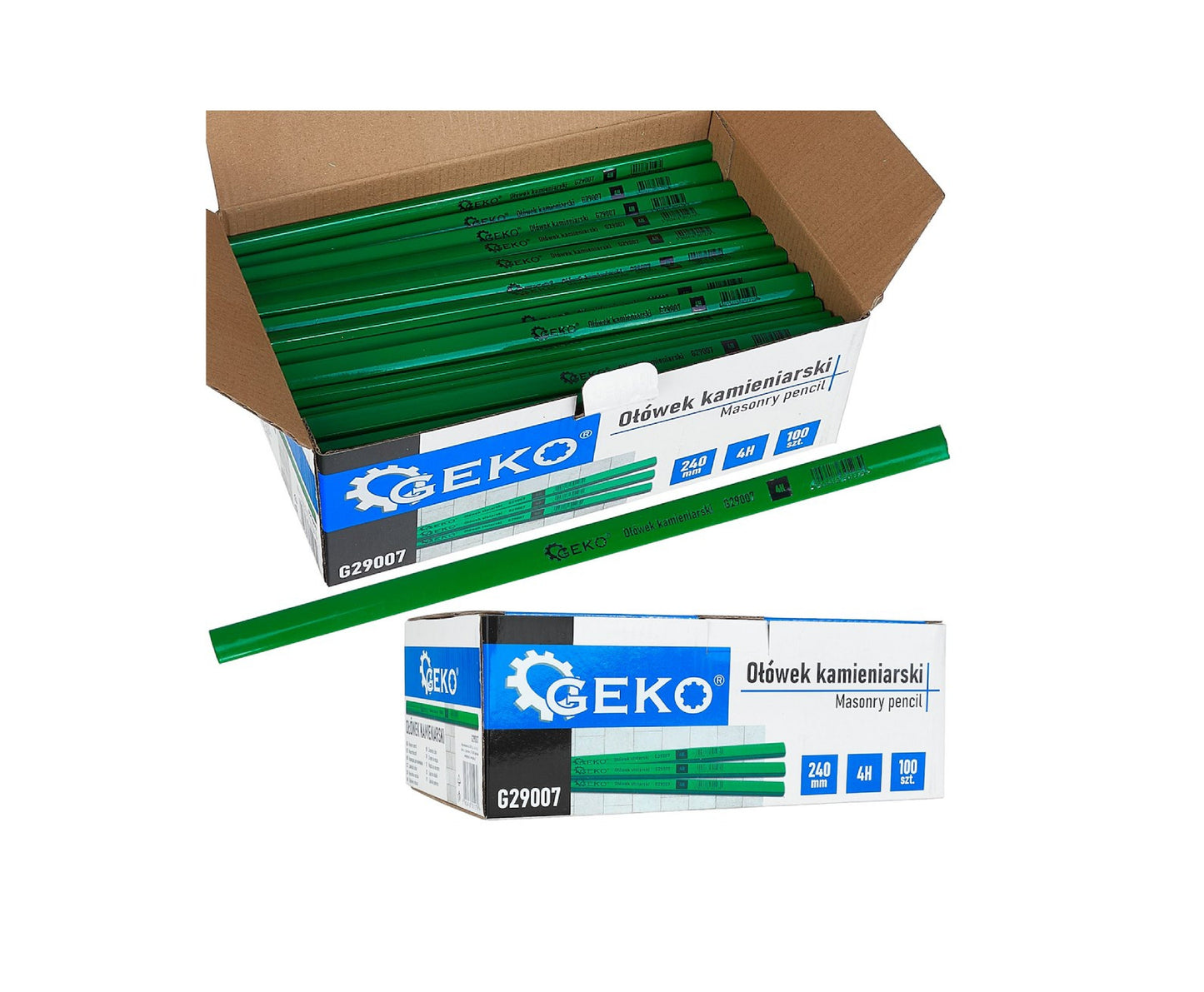 Set creioane pentru zidarie 4H, 240 mm, 100 bucati, Geko G29007