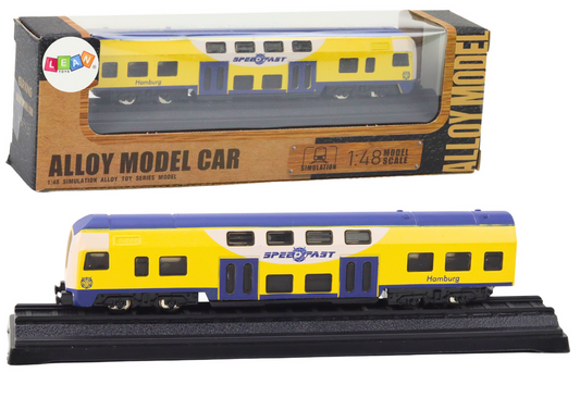 Figurina de colectie tren din metal, galben / albastru, 1:48, galben / albastru, Lean 18919