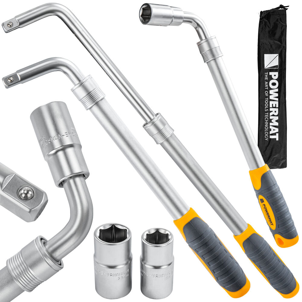 Cheie telescopica pentru roti cu chei tubulare PM-KLDK-530T, 1/2" 350-530mm, Powermat PM1620