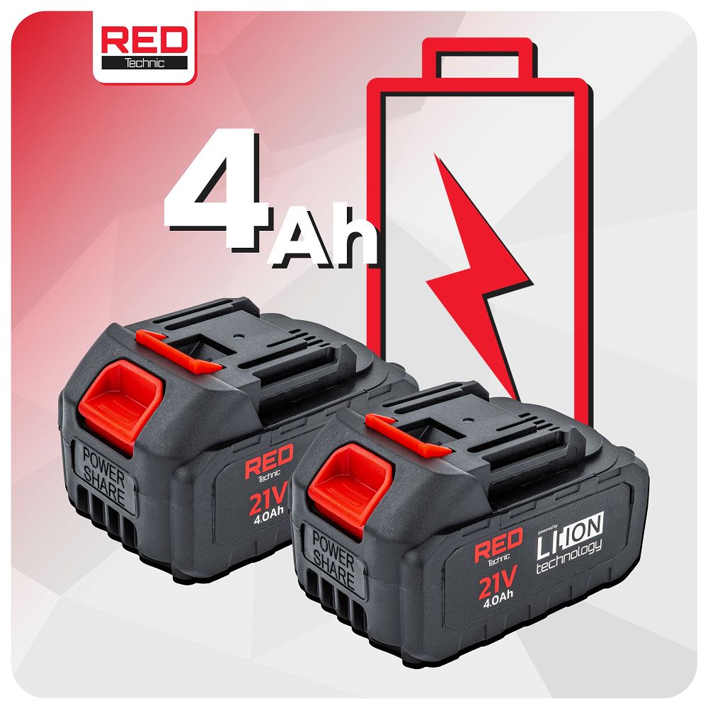 Drujba electrica pe acumulator, 4 Ah, 350 W, Red Technic RTPAK0124