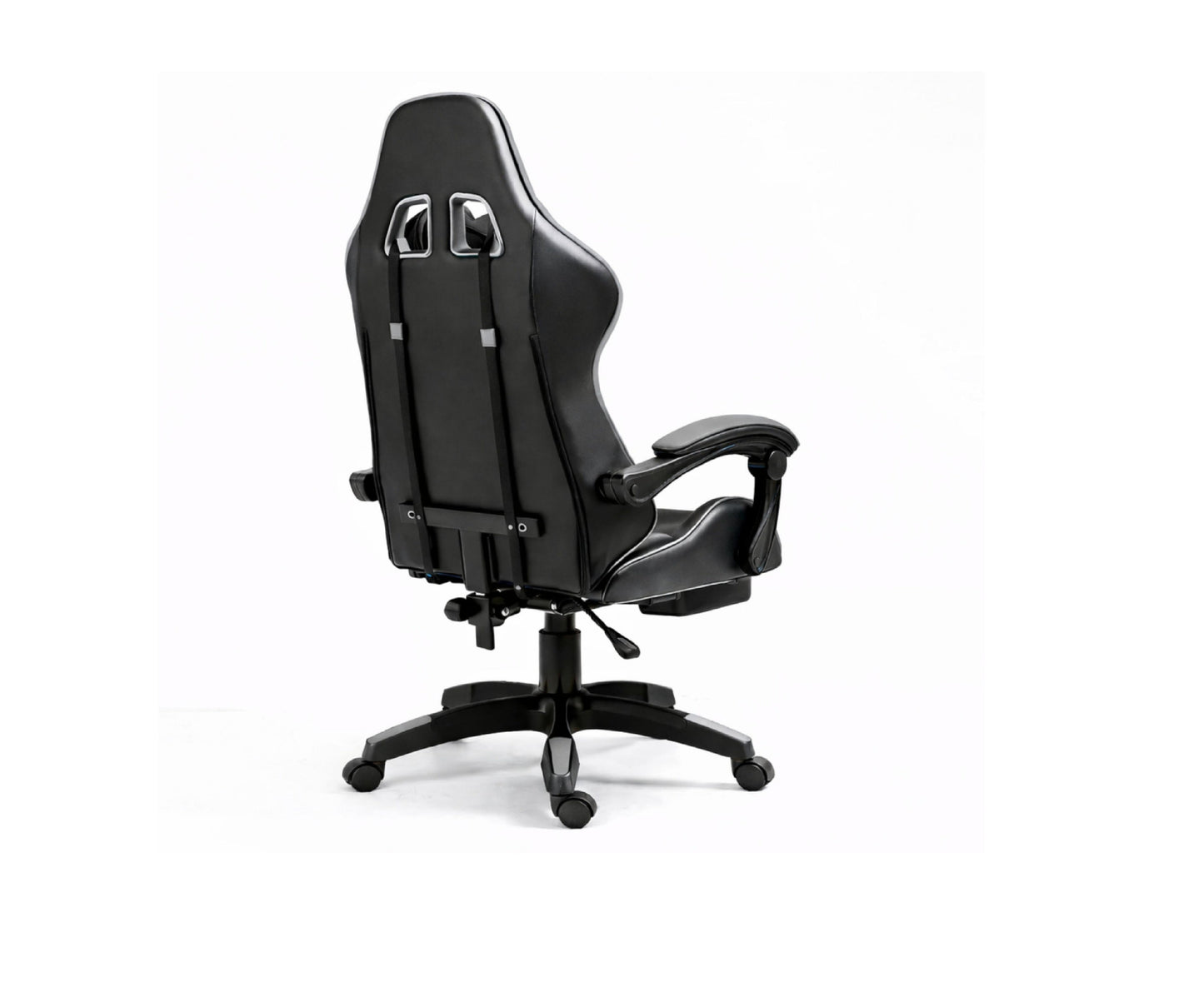 Scaun pentru gaming rotativ cu suport pentru picioare, negru / gri, Lean 30556
